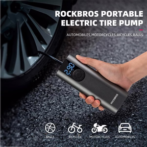 Rockbros 42720001001 elektriline jalgrattapump LED-ekraaniga + USB-C - USB-A kaabel - must
