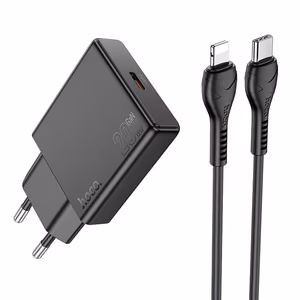Phone Laadija Hoco Slim USB C QC PD 30W + Kaabel USB C to Lightning N37 must