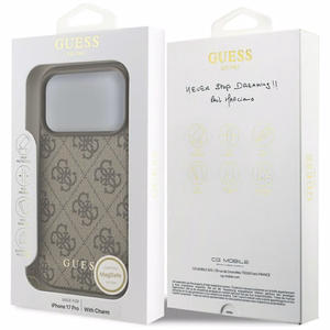Guess 4G Charms Collection MagSafe ümbris jaoks iPhone 17 Pro - brown