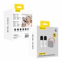 Blavec kantav Bluetooth kõlar WS-07 Karaoke Party 5W 2 mikrofoniga valge