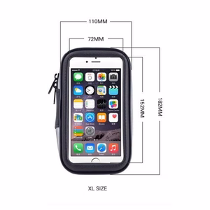Bike Phone veekindel Mount, Universal Case Bicycle & Motorcycle Phone Holder Mount suurus XL (maksimaalne telefoni suurus: 165 mm x 80 mm) must (ilma juhtraua kinnituseta)