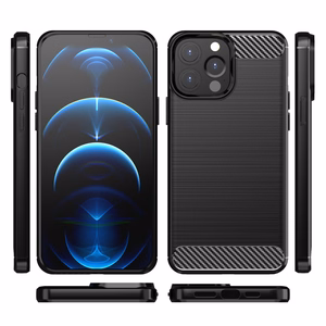Carbon Case Paindlik kate TPU ümbris iPhone 13 Pro Max jaoks must