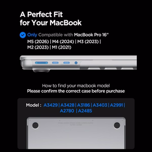 Spigen AirSkin ümbris MacBook Pro 16" 2021 / 2023 / 2024 / 2025 / 2026 jaoks – läbipaistev matt