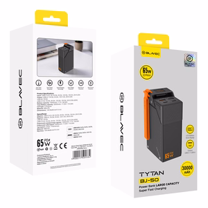 Blavec BJ-50 Tytan akupank, 30 000 mAh, 65 W, 2× USB-C + 2× USB-A (PBBJ50B), must