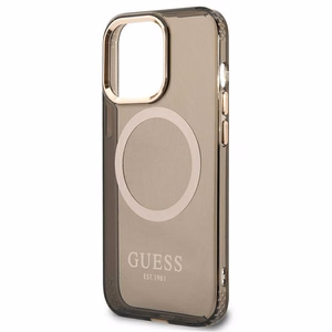 Guess Gold Outline Translucent MagSafe чехол для iPhone 13 Pro Max - чёрный