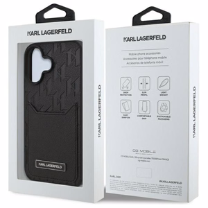 Karl Lagerfeld Cardslots Monogram iPhone 16 Ümbris - must