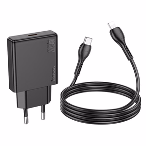 Phone charger Hoco Slim USB C QC PD 20W + cable USB C to Lightning N37 black