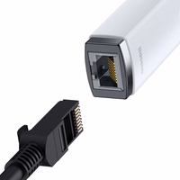 Baseus Adapter Lite seeria - USB to RJ45 - 1000 Mbps (WKQX000102) valge