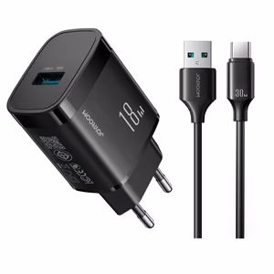 Joyroom JR-TF4 18W seinalaadija 3A USB-A - USB-C 1m kaabliga must