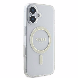 Guess IML Glitter Circle MagSafe iPhone 16 Ümbris - Clear
