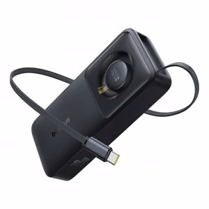 Baseus OS Free2Pull 10000 mAh 30W akupank integreeritud USB-C kaabliga, must
