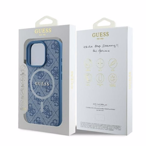 GUESS ümbris jaoks IPHONE 16 Pro compatible with MagSafe GUHMP16LG4GFRB (PU 4G Ring Classic Logo) sinine