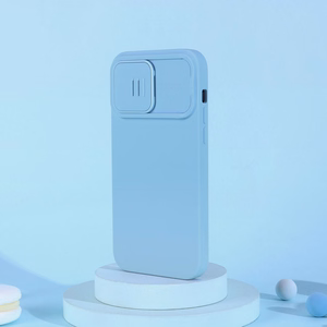 Nillkin CamShield Silky Silikoonist ümbris iPhone 14 Pro Max Silikoonist kaitsekate koos kaamerakaitsega Sinine