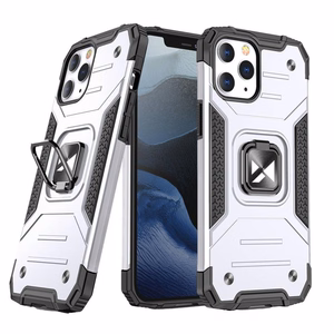 Wozinsky Ring Armor Case Kickstand Tough Rugged Cover iPhone 13 Pro Max jaoks hõbedane