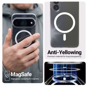 Crong Hybrid Clear Magnetic MagSafe ümbris Google Pixel 11 Pro XL-ile, läbipaistev