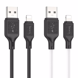 Кабель USB A to Lightning Hoco 2,4A 1 м X90 чёрный