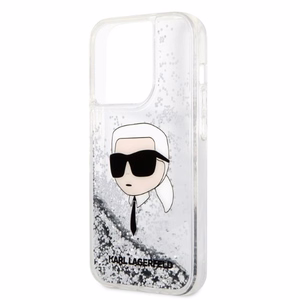 Karl Lagerfeld KLHCP14LLNKHCH iPhone 14 Pro 6.1" hõbedane/hõbedane hardcase Glitter Karl Head