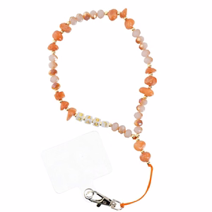 LOVE Phone lanyard, Phone pendant / cord length 44cm (22cm in the loop) / on hand - oranž