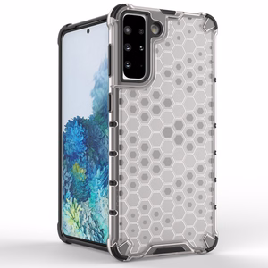 Samsung Galaxy S22 + (S22 Plus) läbipaistev Honeycomb korpus soomustatud kate koos geelraamiga Samsung Galaxy S22 + (S22 Plus) jaoks
