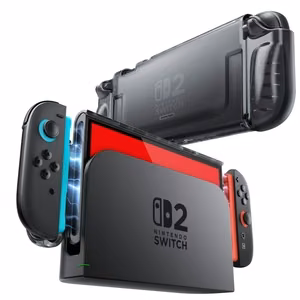 Supcase Crystal Ümbris jaoks Nintendo Switch 2 - Läbipaistev Must