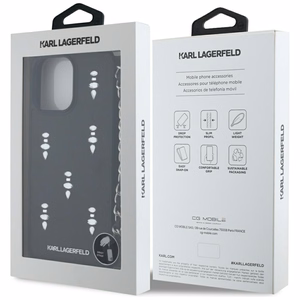 Karl Lagerfeld Saffiano Crystals с цепочкой чехол для iPhone 16 Pro Max - черный