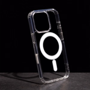 Anti Shock 1,5 mm Mag Чехол для iPhone 16 Pro 6,3" прозрачный с большим отверстием и кнопкой