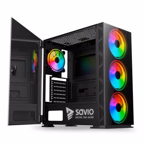 SAVIO Prime X1 ARGB Glass arvutikorpus, must