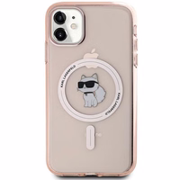Karl Lagerfeld IML Choupette MagSafe ümbris jaoks iPhone 11 / Xr - roosa