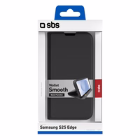 SBS Wallet Ümbris with Stand and Wallet jaoks Samsung Galaxy S25 Edge - Must