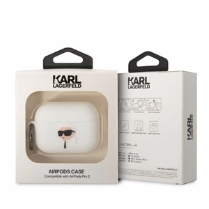 Karl Lagerfeld KLAP2RUNIKH AirPods Pro 2 чехол белый/белый Silicone Karl Head 3D