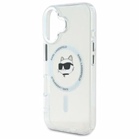 Karl Lagerfeld IML Metal Choupette Head MagSafe ümbris jaoks iPhone 16 Plus - valge