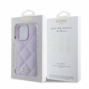 Guess Quilted Metal Logo ümbris jaoks iPhone 16 Pro - light lilla