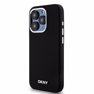 DKNY DKHMP15LSMCHLK iPhone 15 Pro 6.1"must ümbris Liquid Silicone Small Metal Logo MagSafe