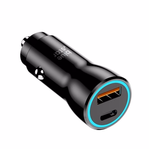 Car charger  Blue Star (1xUSB; 1xUSB-C; QC 3.0; 25W) black