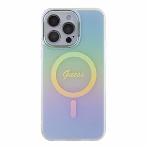 Guess GUHMP15XHITSQ iPhone 15 Pro Max бирюзовый/бирюзовый жёсткий чехол IML Iridescent MagSafe