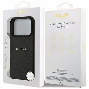 Guess Grained Ring MagSafe ümbris jaoks iPhone 17 Pro - must