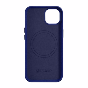 iCarer Litchi Premium nahkkott iPhone 14 Magnetic Leather Case MagSafe tumesinine (WMI14220709-DB)
