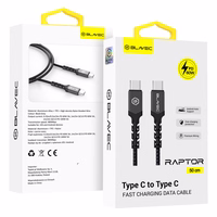 Blavec Kaabel Raptor braided - Type C to Type C - PD 60W 3A 0,5 metres Apple CarPlay/Android Auto (CRA-CC3BG05) must-hall