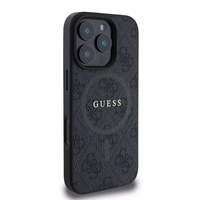 Guess 4G Ring Classic Logo MagSafe ümbris jaoks iPhone 16 Pro - must