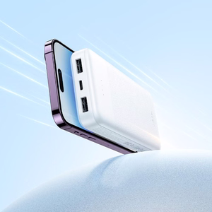 Akupank Hoco 10000 mAh 2A nelja sisseehitatud kaabliga USB A + USB C + Lightning + Micro USB J163 valge