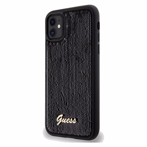GUESS ümbris jaoks IPHONE 11 GUHCN61PSFDGSK (Sequin Script Metal) must