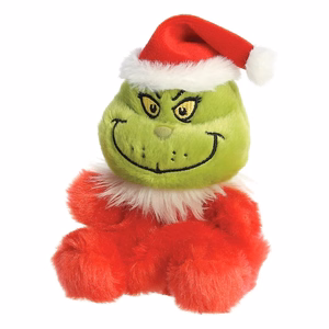 Grinch Palm Pals keskkonnahoidlik istuv jõuluvana kostüümis plüüslelu, 13 cm