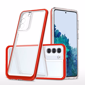 Clear 3in1 ümbris jaoks Samsung Galaxy S23 silicone cover with frame punane