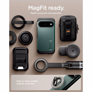 Spigen Tough Armor Mag MagSafe ümbris mudelile Google Pixel 11 Pro, tumeroheline