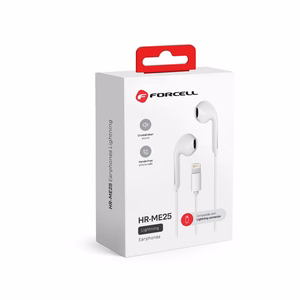 Wire earbuds Lightning Forcell F-Audio HR-ME25 valge