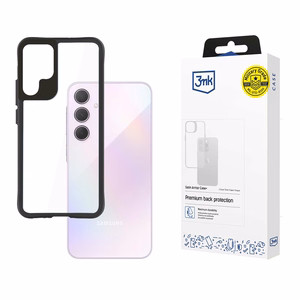 3mk Satin Armor Ümbris+ jaoks Samsung Galaxy A35 5G - läbipaistev with must frame