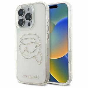 Karl Lagerfeld KLHCP16XHKHDCELT iPhone 16 Pro Max 6.9" läbipaistev hardcase IML Rhinestones Karl Head