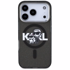 Karl Lagerfeld IML Glitter Karl & Choupette Sketch Logo MagSafe Ümbris jaoks iPhone 17 Pro - Must