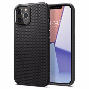 Spigen Liquid Air ümbris iPhone 12 / iPhone 12 Pro jaoks - matt must