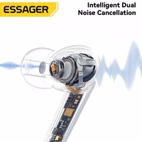 Bluetooth kõrvaklapid Essager "TWS" mustad (kahekordne mürasummutus / Bluetooth 5.3)